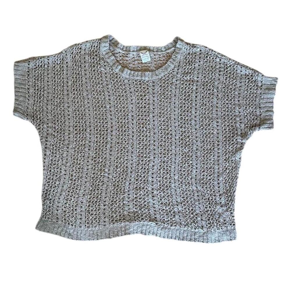 tan faded glory crochet top